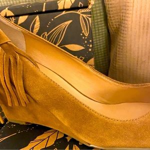 Franco Sarto Suede Wedge Pump Pointed Toe